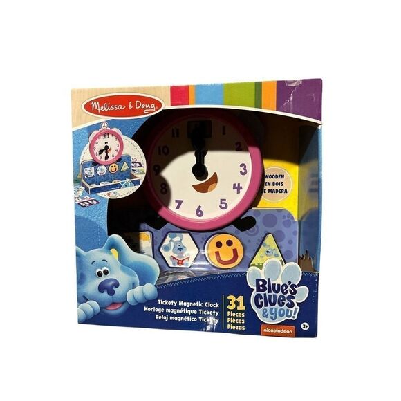 Melissa & Doug BLUE'S CLUES & YOU TICKETY TOCK MAGNETIC CLOCK Educational BN - Picture 1 of 8